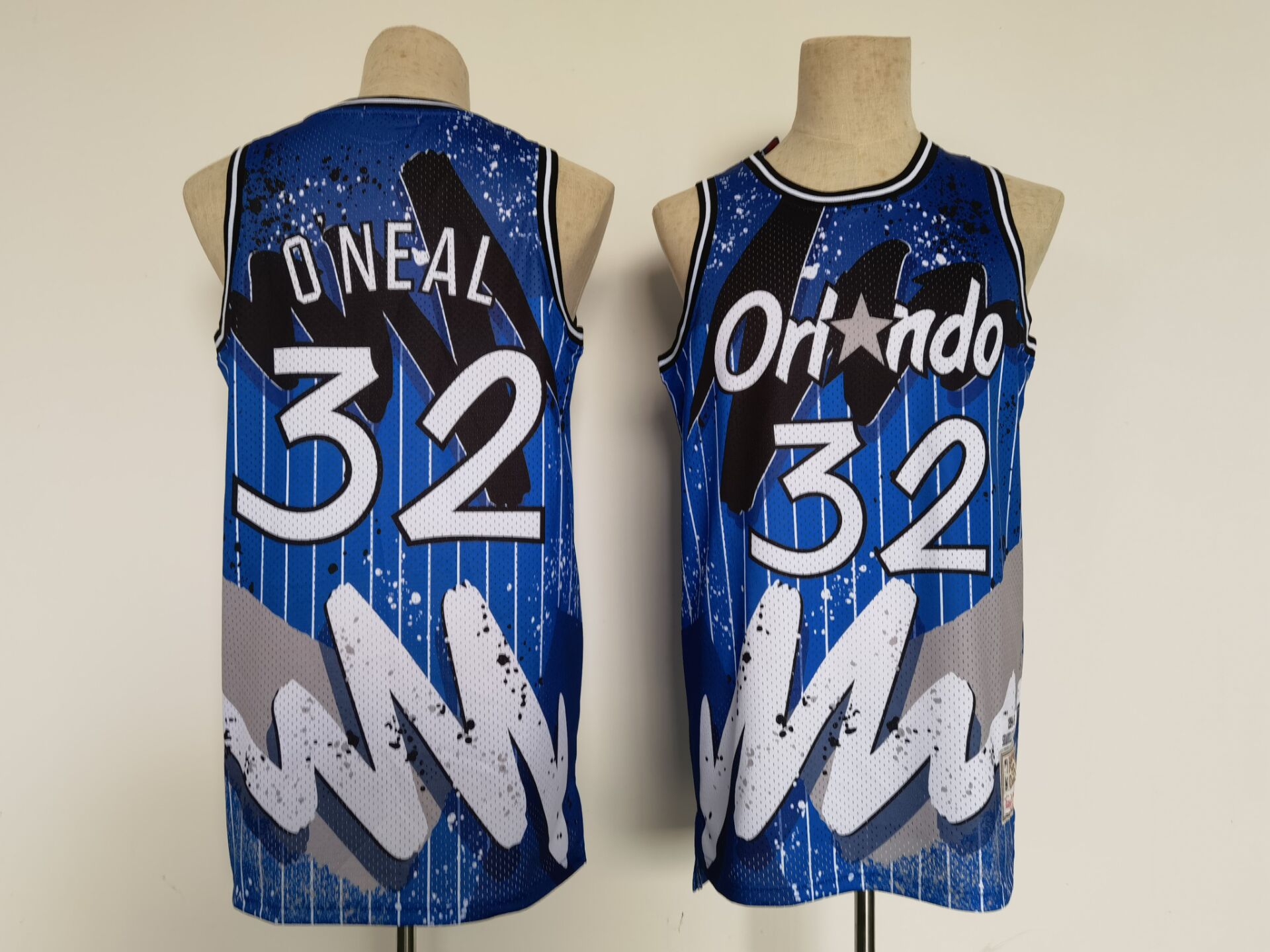 Men Orlando Magic 32 Oneal Blue Hip hop version 2022 NBA Jersey